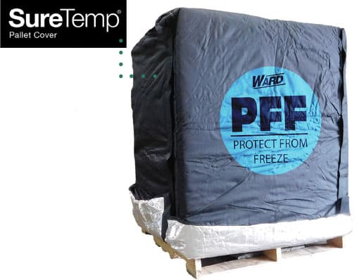 Pallet Wrapped in Ward PFF - Protect from Freeze - Now to Illinois LTL freight shipping area